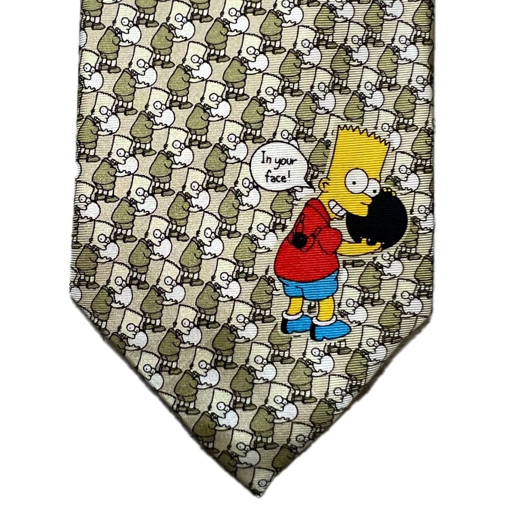 VINTAGE Y2K Bart Simpson In Your Face Cartoon Tie